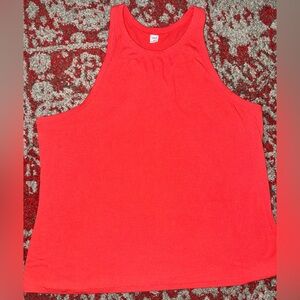 EUC Old Navy Women's UltraLite Active Racerback Rib-Knit Tank Top XXL Orange/Red